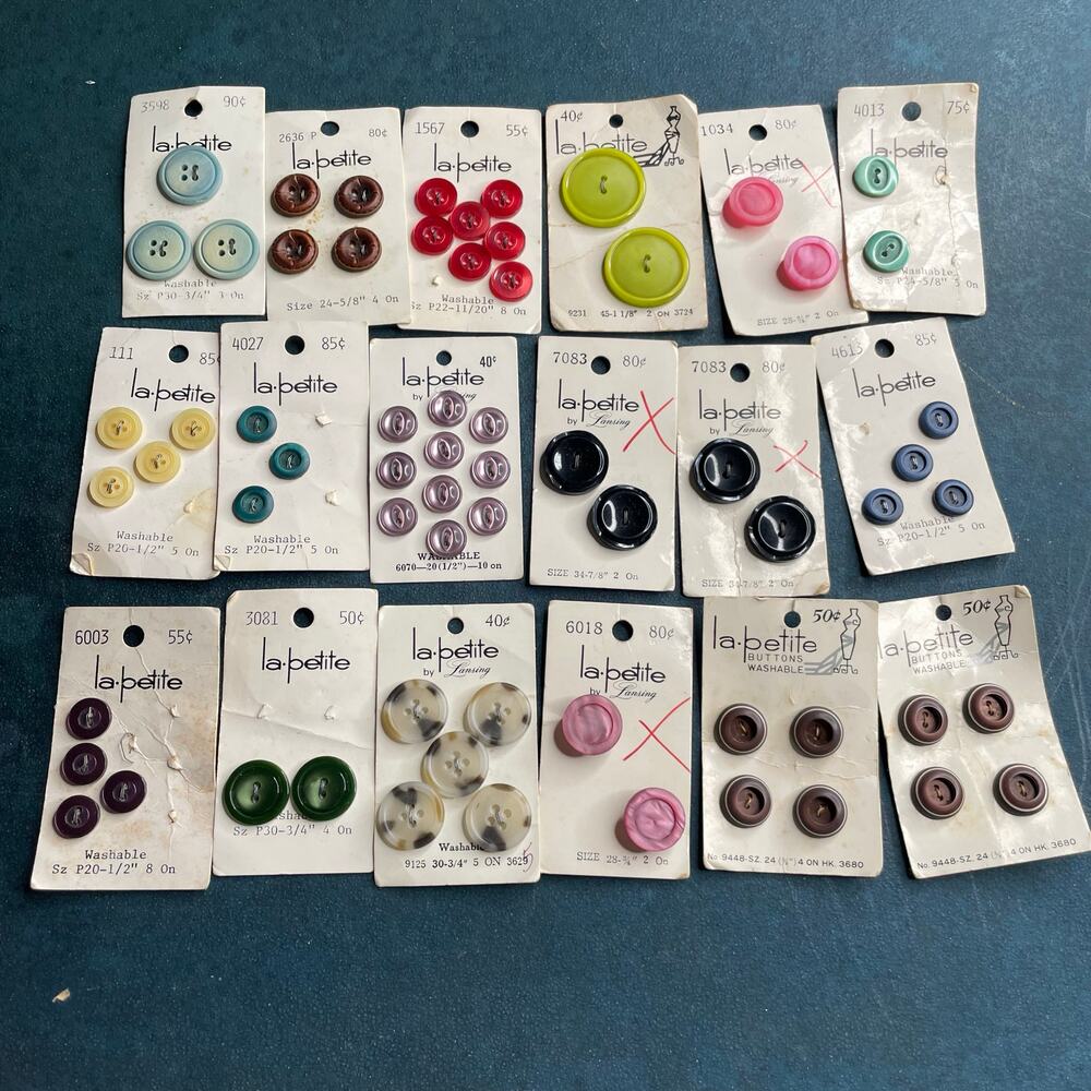 VTG Lot of La Petite Sewing Buttons on Cards Variety Craft
